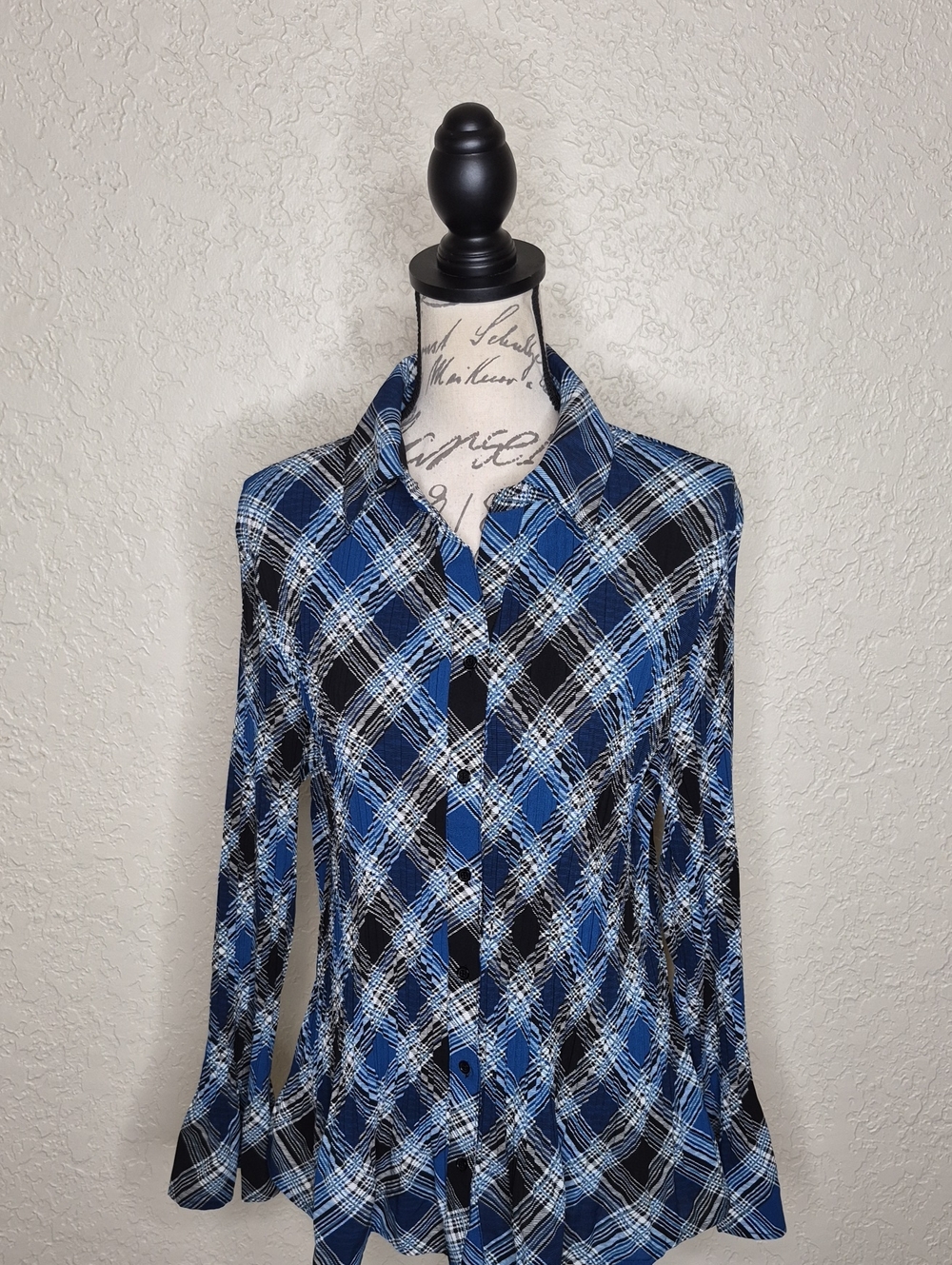 East 5th Multicolored Pleated Plaid‎ Shirt